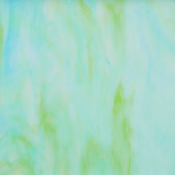 Antique Opalescent Aquamarine/Lime Green/White