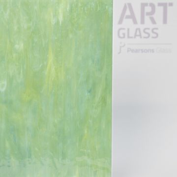 Antique Opalescent Dark Green/White
