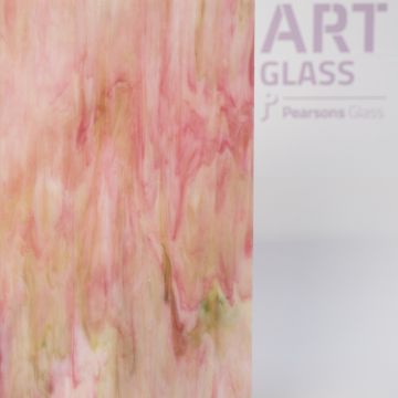 Antique Opalescent Clear Olive Pink Glass Sheet DO129