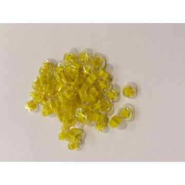 Millefiori Yellow Star Bullseye Glass 14g