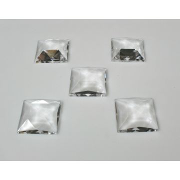 Square Jewel 30x30mm Clear