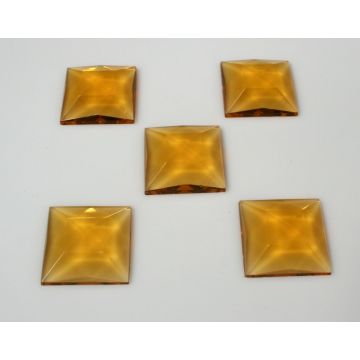 Square Jewel 30x30mm Light Amber