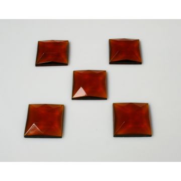 Square Jewel 30x30mm Medium Amber