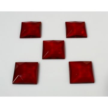 Square Jewel 30x30mm Ruby Red