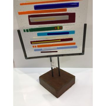 Glass Stand - Untreated Metal - 300mm Rectangle x 150mm Legs
