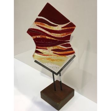 Glass Stand - Untreated Metal V Form - 150mm x 150mm Legs