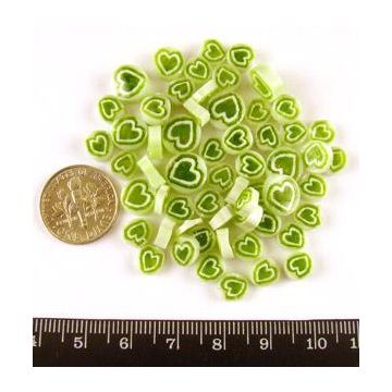 Millefiori Green Heart Bullseye Glass 14g