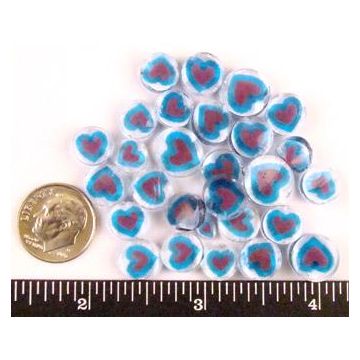 Millefiori Pink Heart Bullseye Glass 14g