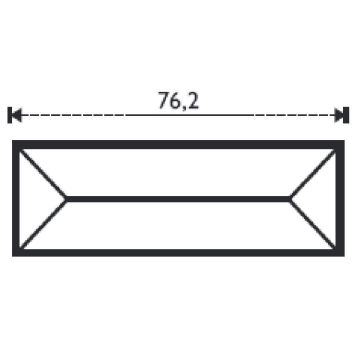 Pencil Bevel 1 x 3" Raised Clear for Glass Art PBR