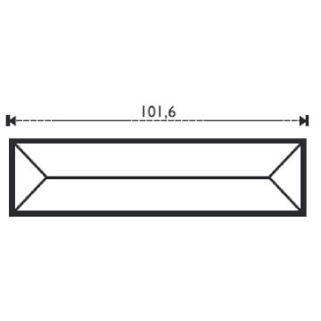 Pencil Bevel 1 x 4" Raised Clear for Glass Art PBR