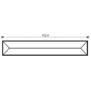 Pencil Bevel 1 x 6" Raised Clear for Glass Art PBR
