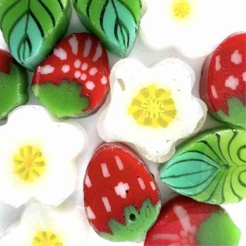 TGE Murrine Strawberry Plant Mix COE96 - 50g