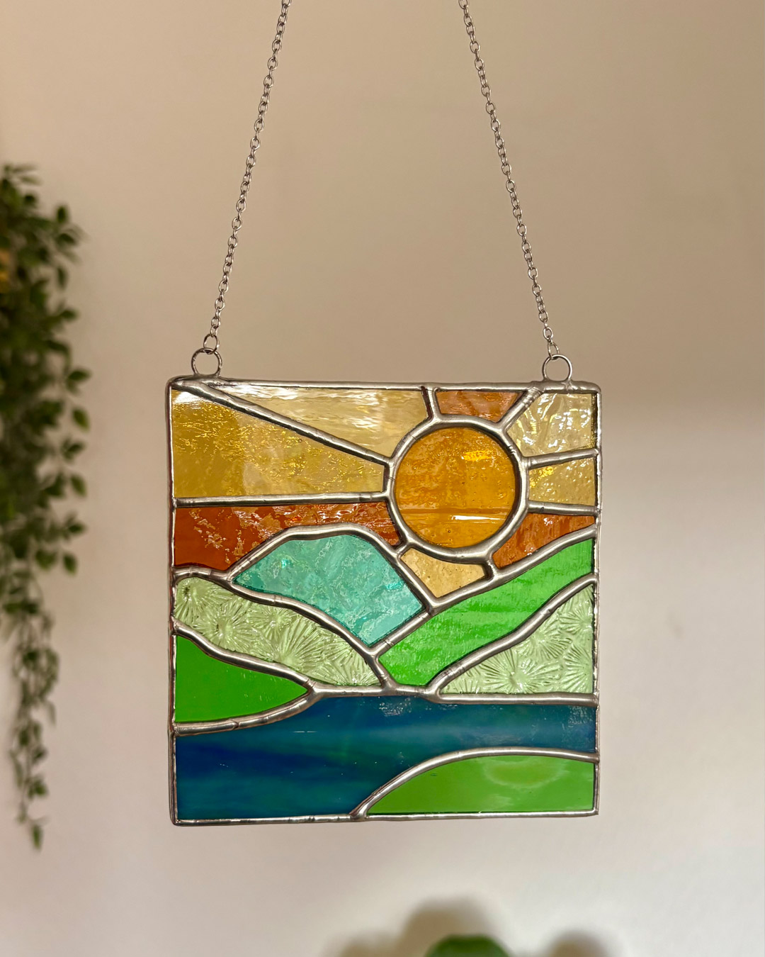 Lake District-inspired stained glass commission by Artloz Creations