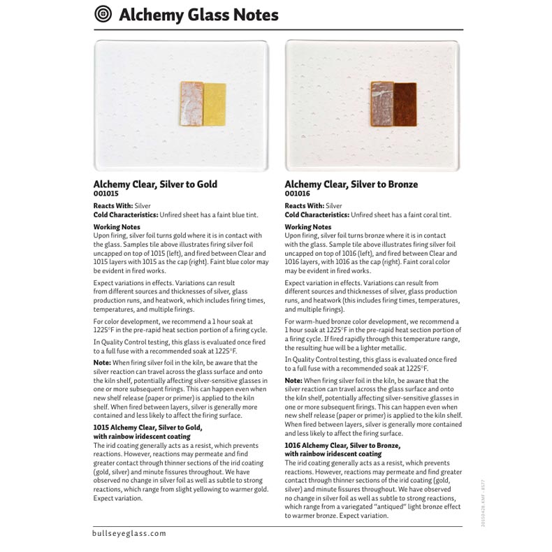 Alchemy Glass Notes